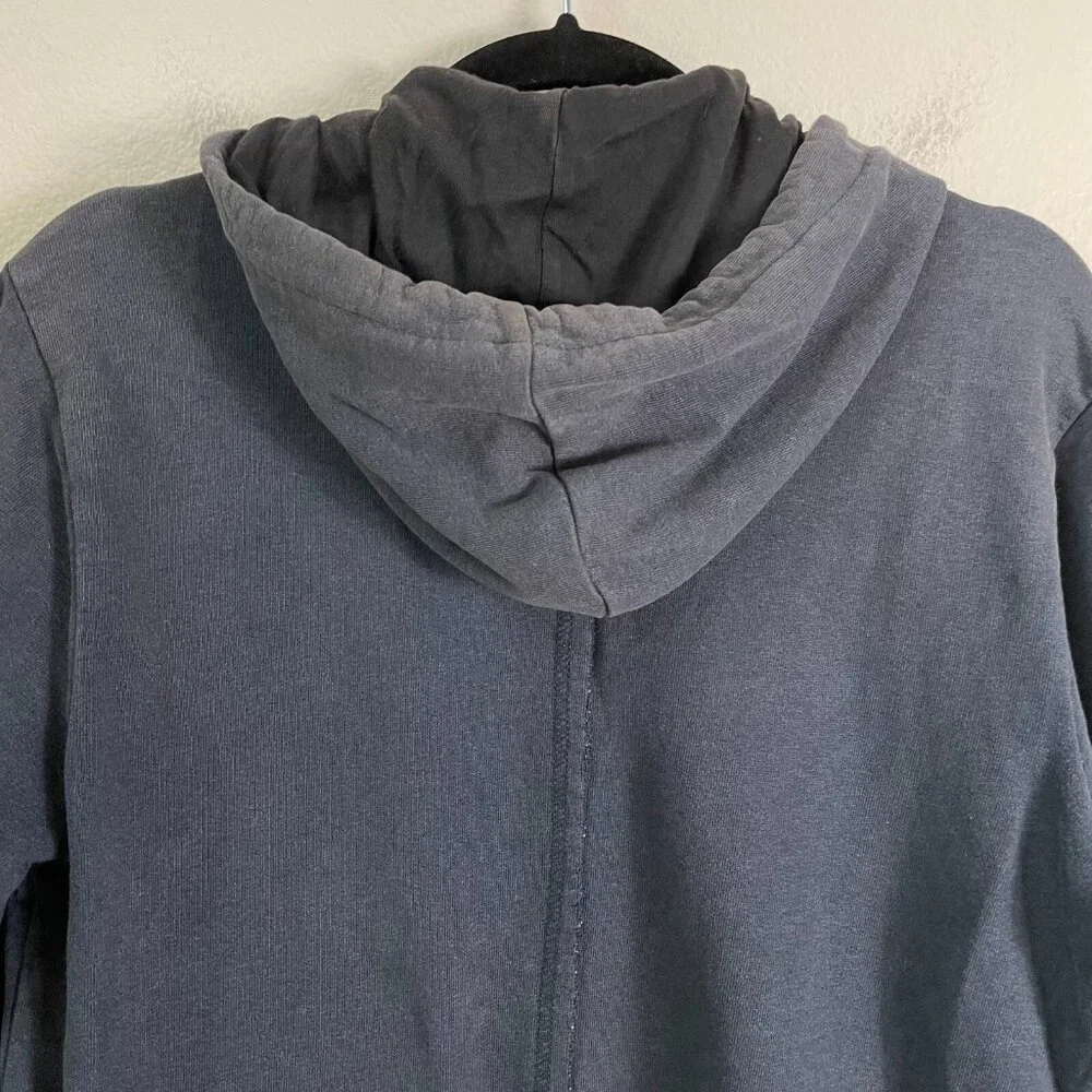 True Religion Mens Small Navy Zip‎ Up Hoodie Jacket Distressed